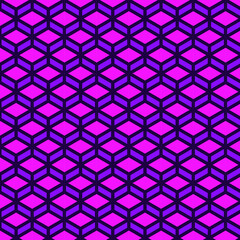 Purple seamless pattern with hexagons geometrical pattern