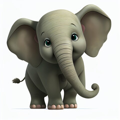 Cartoon elephant animation. Generative AI