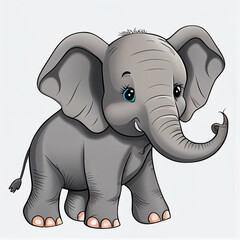 Obraz premium Cartoon elephant animation. Generative AI