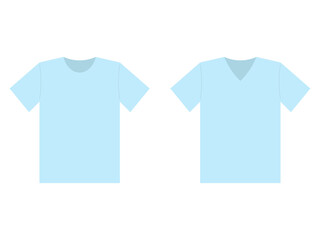 無地丸＆VネックTシャツアイコン：水色