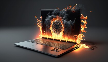 Laptop on fire | Generative AI