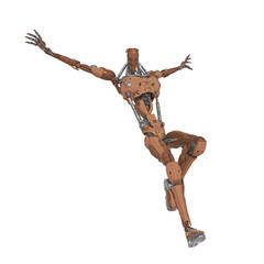 mechanical soldier is landing