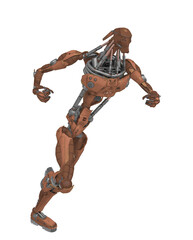 mechanical soldier is marching