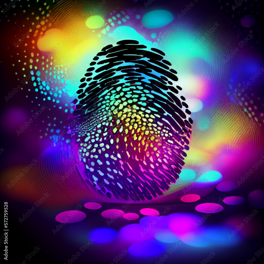 Aufkleber beautiful abstract fingerprint on a bright bokeh background.