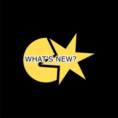 What's new icon isolated on black background. 