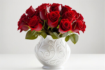 gorgeous red rodes in a vase