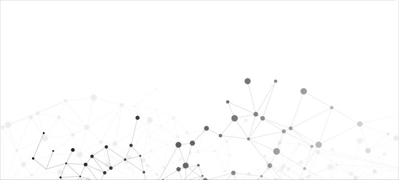 Abstract Background Connected Dots On A White Background Grey Big Data