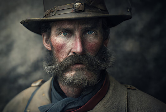 portrait of a confederate soldier, generative ai