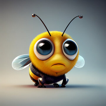 Cartoon Bee animation. Generative AI