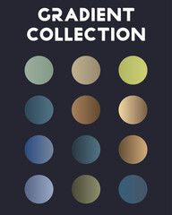 Color combinations. Big set of gradients. Vector illustration