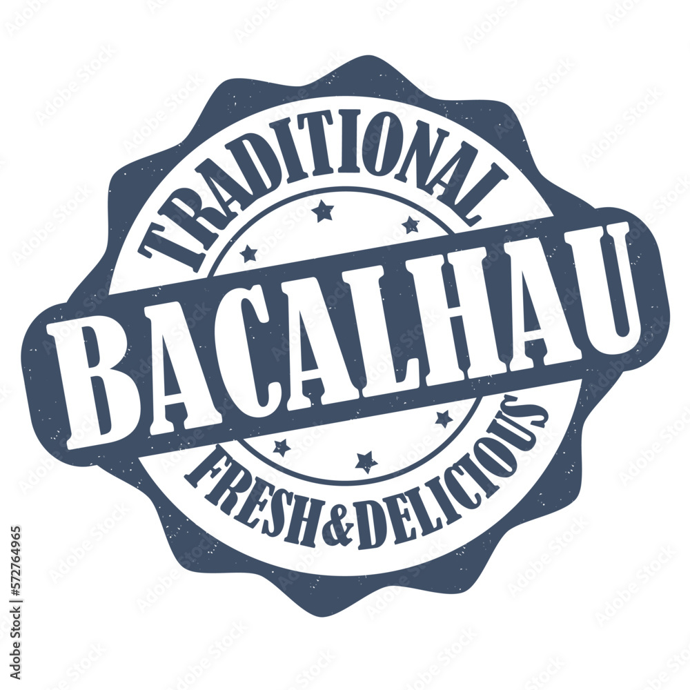 Wall mural Bacalhau label or stamp