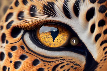 Foto op Plexiglas Beautiful photo of an jaguar eye taken at close range. Generative AI technology. © Oleksandr