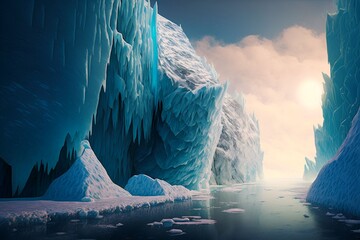 melting ice at the north pole, Generative AI
