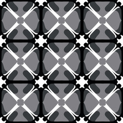 Naklejka premium abstract seamless pattern geometric floral ornament. fashion design white, black colors