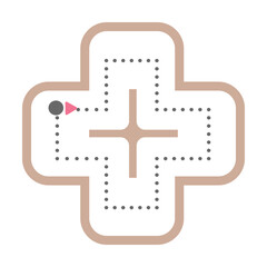 Obraz premium Dotted cross shape for tracing lines for preschool and kindergarten school kids for math drawing practice