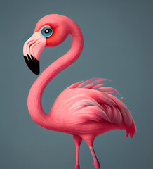 Fototapeta premium Cartoon Flamingo animation. Generative AI