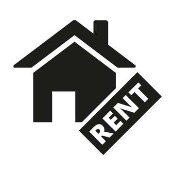 House for rent icon on white background.