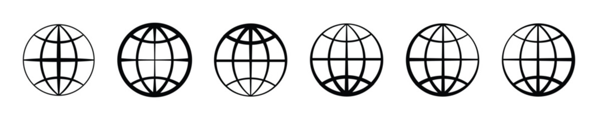 Globe icons. World planet earth collection. Vector illustration