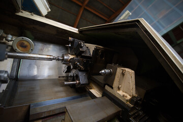 Inside the NC lathe
