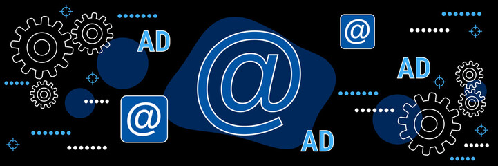 E-mail advertising, marketing, promotion dark theme style vector concept illustration