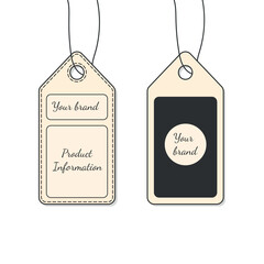 Tag for products with a place under the brand and information