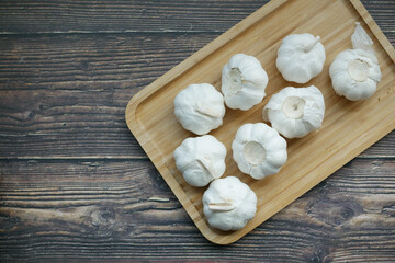 close up pf garlic on white background,