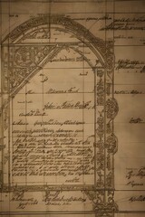 Fototapeta premium Old door concept blueprint - Illustration AI