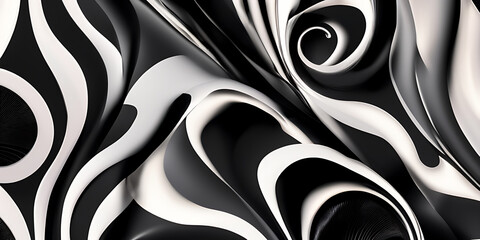 abstract black and white background, generative ai illustration