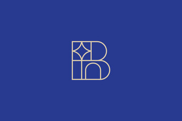 B letter typography hotel logo design, B minimal line logo, B logo