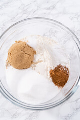 Chocolate pumpkin bundt cake with toffee glaze