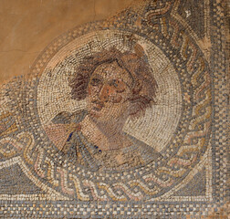 Roman mosaic with woman face in the Cordoba patio