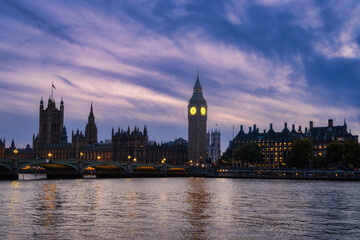 Fototapeta na wymiar Sunset view of the city of London. United Kingdom.