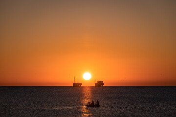 Naklejka na ściany i meble Spectacular sunrise on the Costa del Sol. Malaga. Spain.