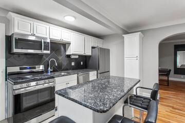 modern interior of a white apartment with open floor layout long term rental loft