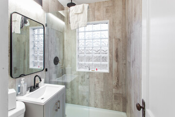 modern interior of a white apartment with open floor layout long term rental loft