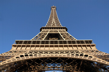Eiffel tower of Paris in France in very large plan
