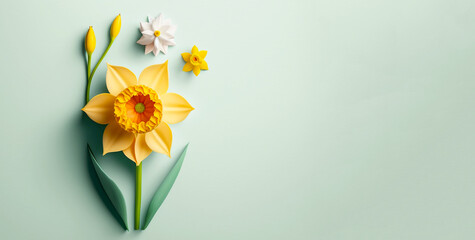 Fototapeta na wymiar Spring daffodil flower - Generative AI