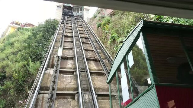 historical elevators or funiculars of Valparaiso.