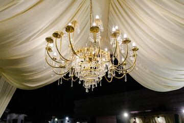 chandelier on the ceiling