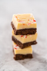 Homemade candy cane fudge