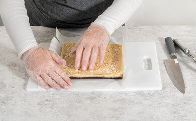 Homemade candy cane fudge