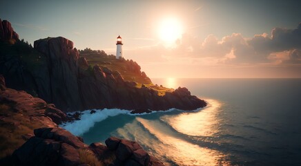 Fototapeta na wymiar Architectural Marvels: Coastal Lighthouses [AI Generated]