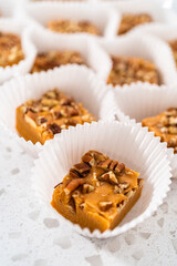 Pumpkin spice fudge with pecans