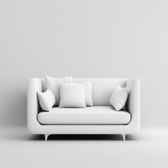Sofa auf weißem Hintergrund isoliert (erstellt durch KI-Tool)