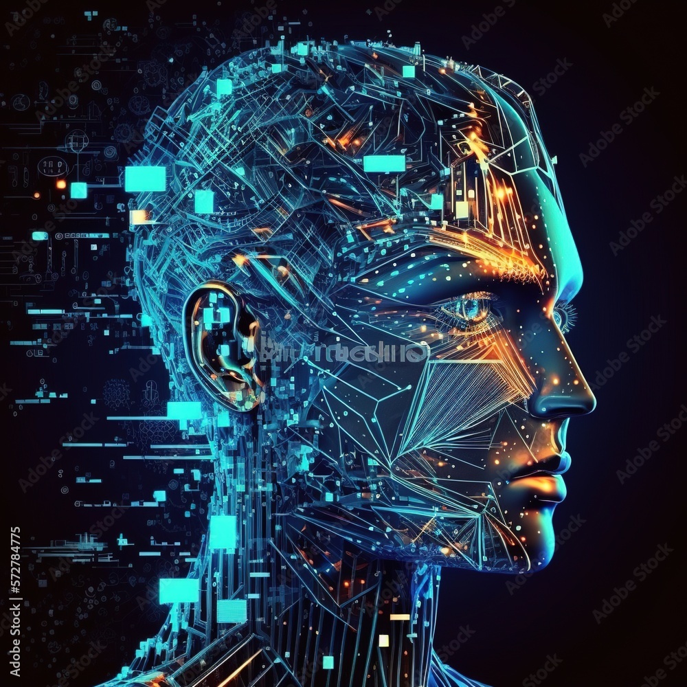 Poster artificial intelligence machine learning from big data, internet of things. modern computer technolo