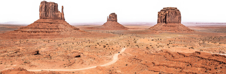 Monument Valley with transparent sky