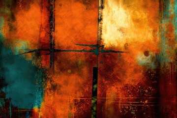 abstract grunge background with rusted metal  - generative ai