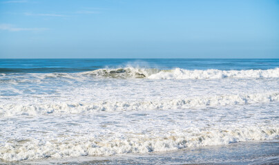Beautiful beaches in sunny Los Angeles, California. Malibu beach background