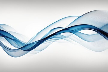 Naklejka premium smoth blue motion lines on White background - generative ai