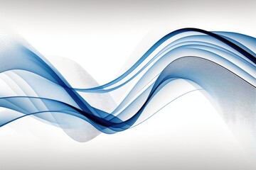 Fototapeta premium smoth blue motion lines on White background - generative ai